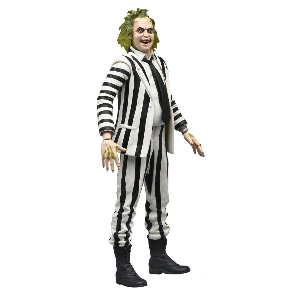 Figura articulada de Beetlejuice con traje de rayas blancas y negras