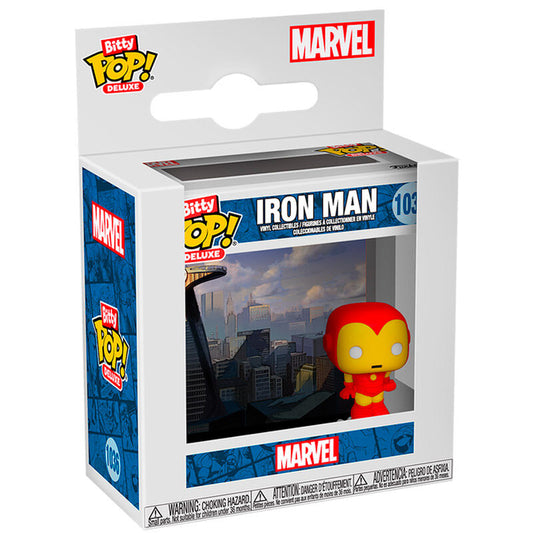Figura Bitty POP Deluxe de Iron Man de FUNKO en rojo y amarillo