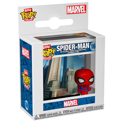 Figura Bitty POP! Deluxe de Spider-Man de FUNKO en caja expositora