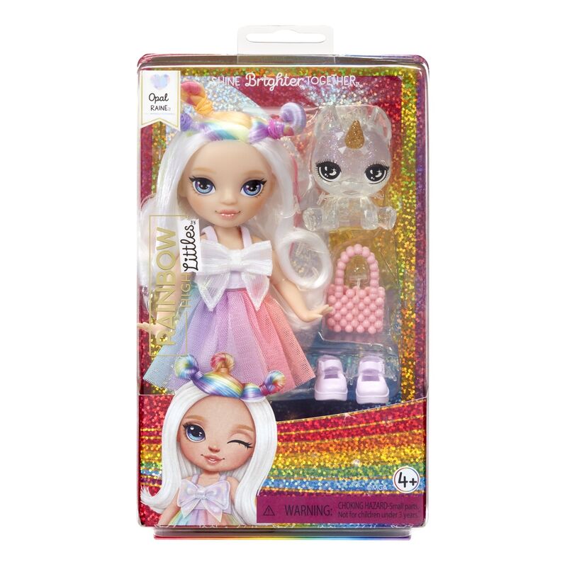 Muñeca Opal Little Fashion Rainbow High con mascota y bolso