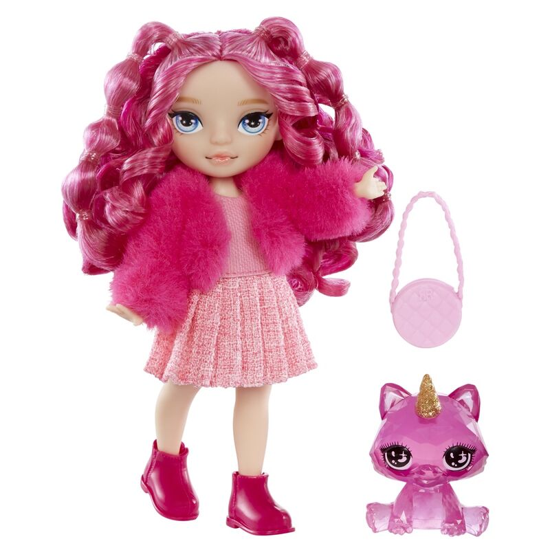 Muñeca Magenta Monroe Rainbow High rosa con bolso, mascota y calzado - 2