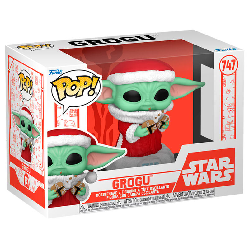 Figura Funko POP! de Grogu con gorro navideño y galleta - 2