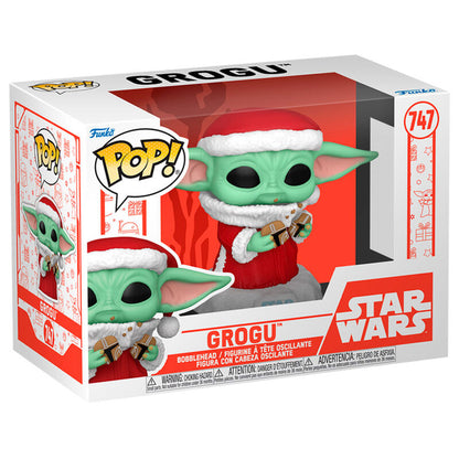 Figura Funko POP! de Grogu con gorro navideño y galleta - 2