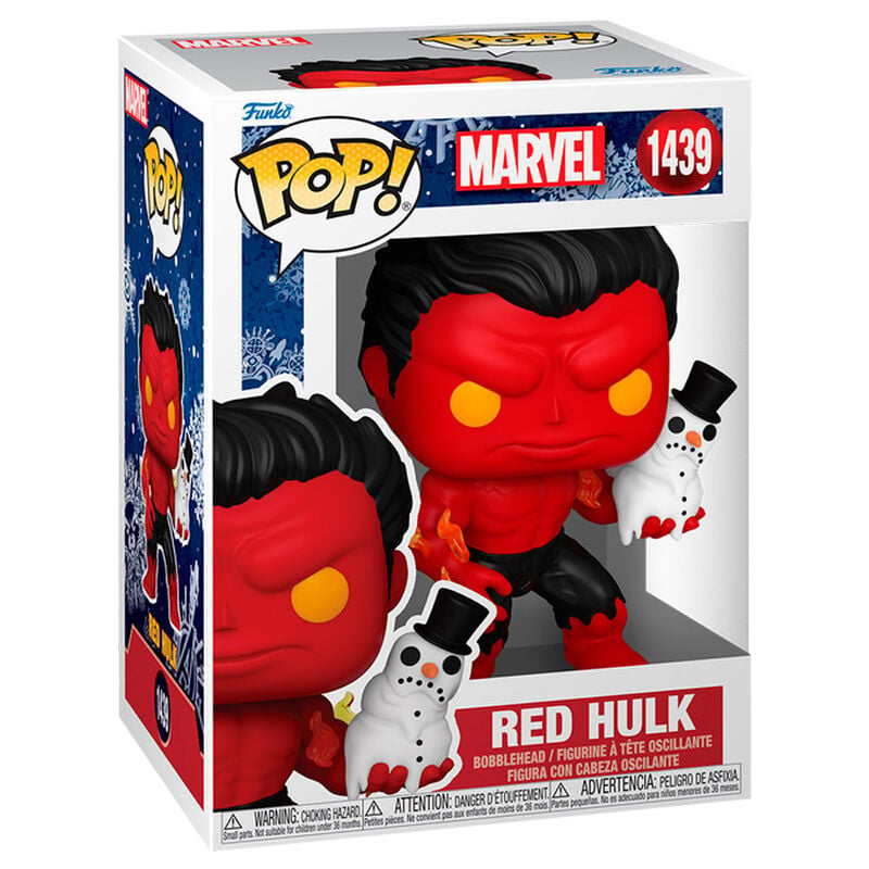 Figura Funko POP! Marvel de Red Hulk con muñeco de nieve en caja
