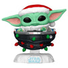 Figura Funko POP! de Grogu con gorro de Papá Noel en su cochecito