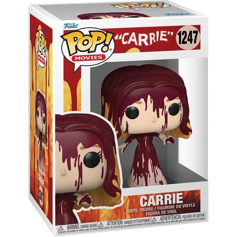 Figura Funko POP de Carrie con efecto de sangre en caja