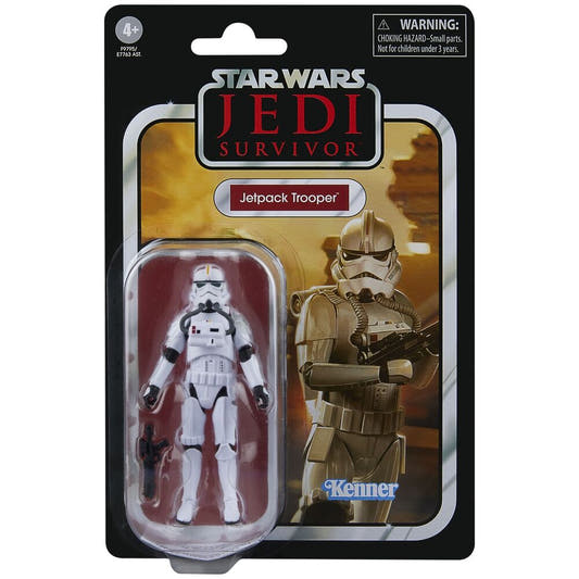 Figura Star Wars Jedi Survivor Jetpack Trooper de Hasbro en embalaje Vintage Collection