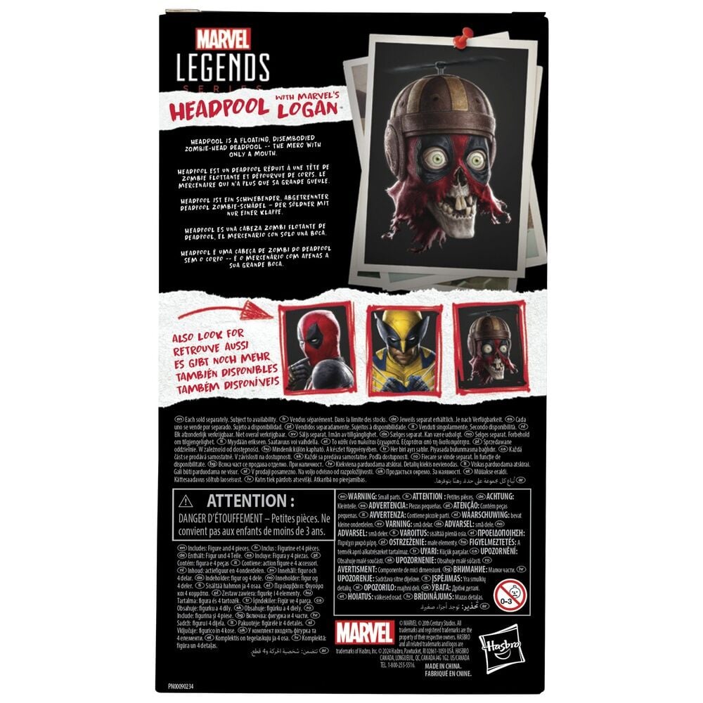 Figura Marvel Legends de Logan con Headpool y base - 8
