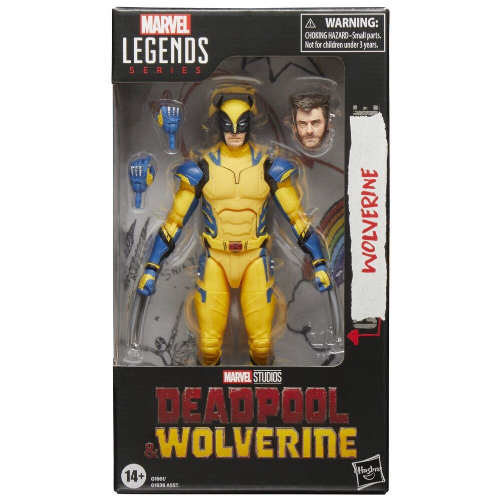 Figura articulada de Wolverine Marvel Legends con traje amarillo y azul - 2