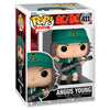 Figura Funko POP! de Angus Young de AC/DC con gorra verde y guitarra