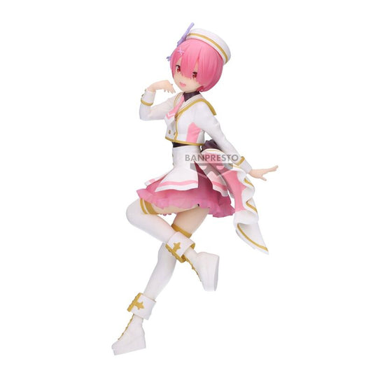 Figura de Ram de Re:Zero con Stage Costume en blanco y rosa