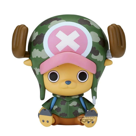 Figura de Chopper Dressrosa de One Piece con gorro y uniforme de camuflaje