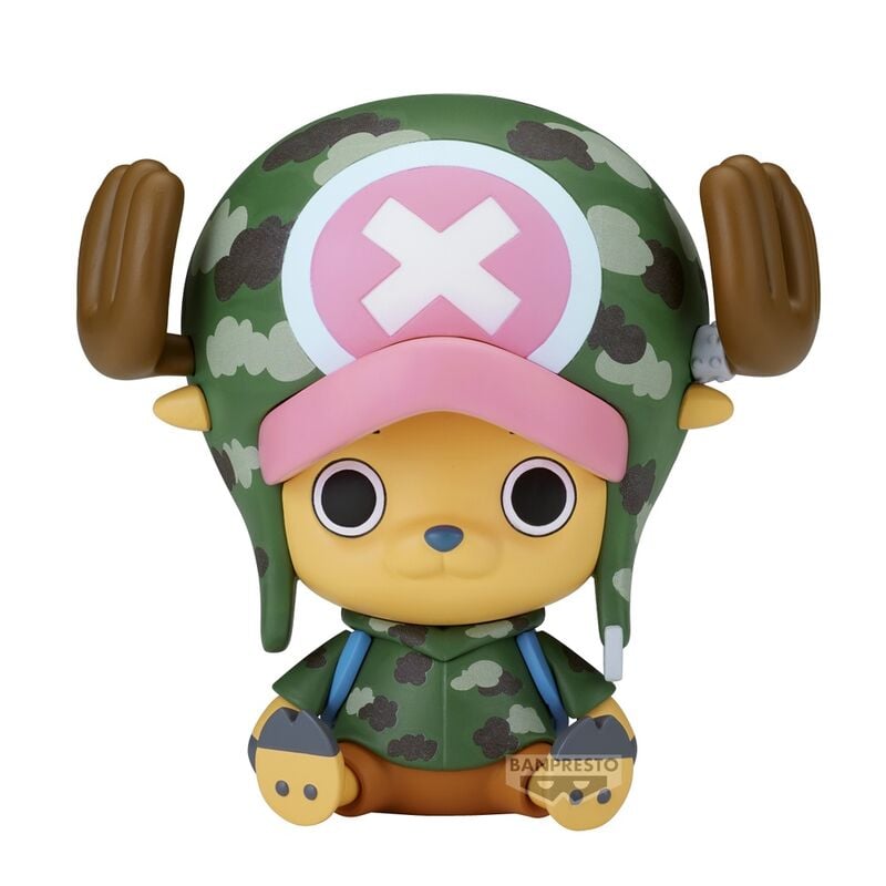 Figura de Chopper Dressrosa de One Piece con gorro y uniforme de camuflaje
