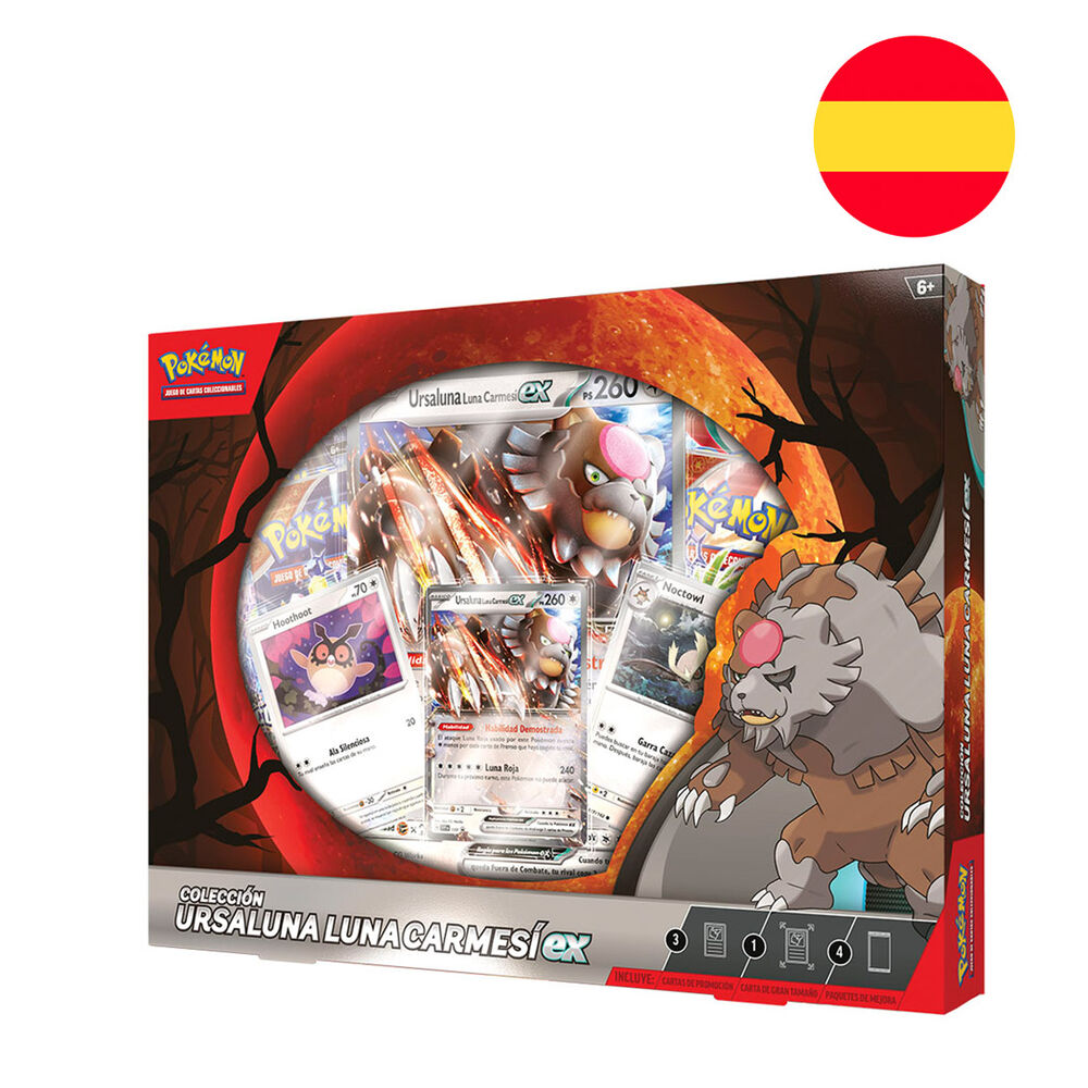 Blíster Pokémon Ursaluna Luna Carmesí EX con cartas y paquetes de refuerzo
