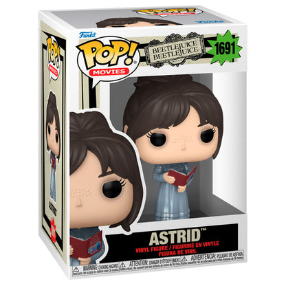 Figura Funko POP! de Astrid de Beetlejuice 2 con libro rojo en caja