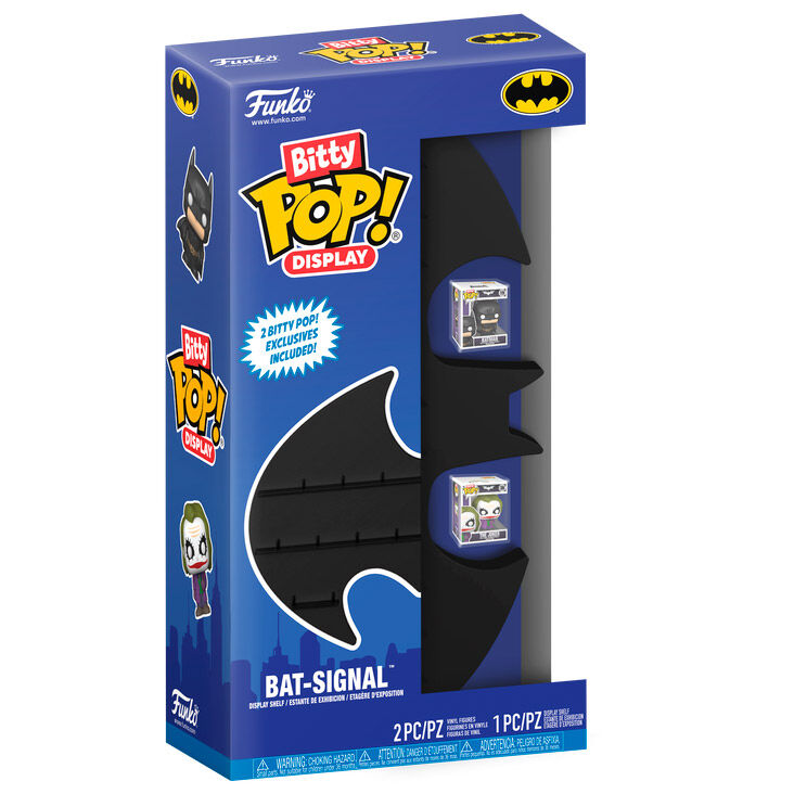 Display Funko Bitty Pop! Bat-Signal de Batman con figuras de Batman y The Joker