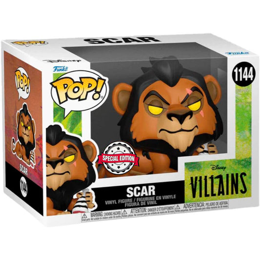 Figura Funko POP! de Scar de El Rey León en caja Disney Villains