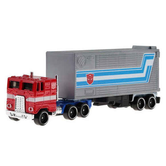 Camión de transporte Hot Wheels amarillo con remolque Fuel & Fire - 2