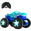 Coche teledirigido Hot Wheels Mega-Wrex azul con grandes ruedas y mando