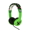 Auriculares infantiles Minecraft verdes y negros con diadema acolchada