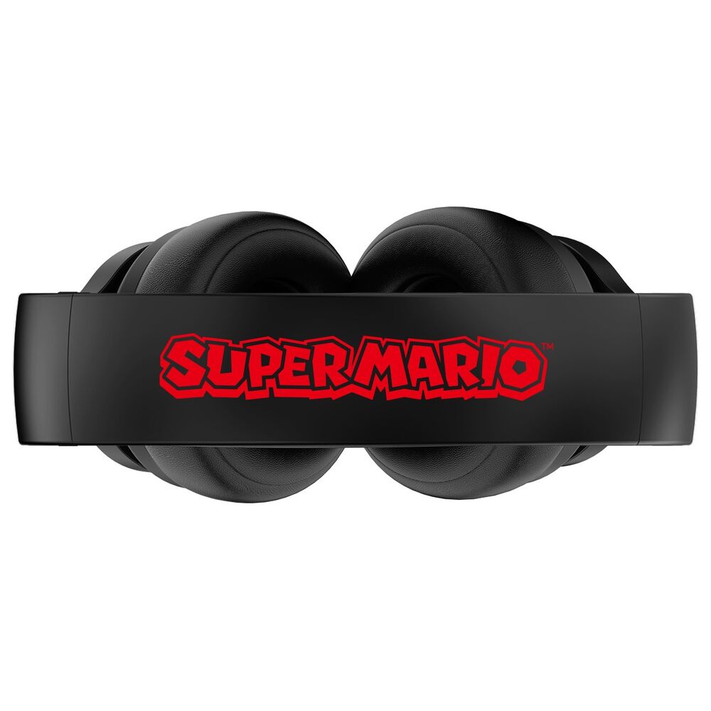 Auriculares inalámbricos negros Super Mario Bros con LED y gráfico rojo - 3