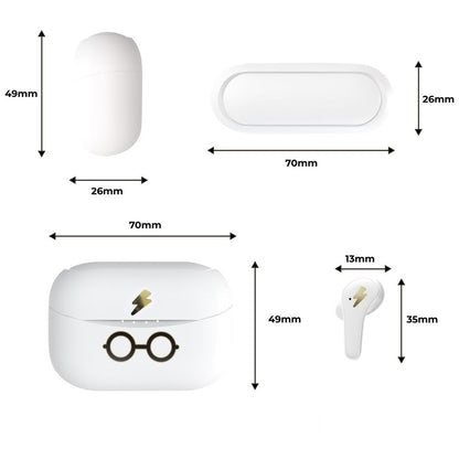 Auriculares inalámbricos TWS Harry Potter blancos con estuche - 7
