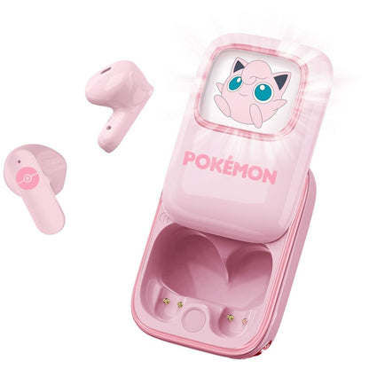 Auriculares inalámbricos TWS rosas de Jigglypuff Pokémon con estuche deslizante