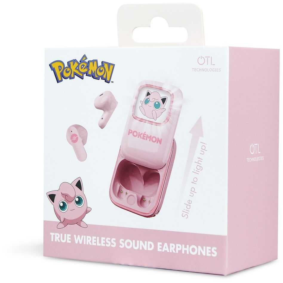 Auriculares inalámbricos TWS rosas de Jigglypuff Pokémon con estuche deslizante - 3