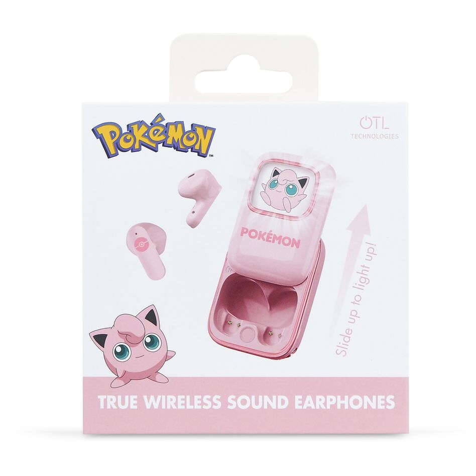 Auriculares inalámbricos TWS rosas de Jigglypuff Pokémon con estuche deslizante - 4