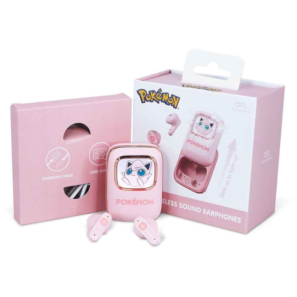 Auriculares inalámbricos TWS rosas de Jigglypuff Pokémon con estuche deslizante - 6