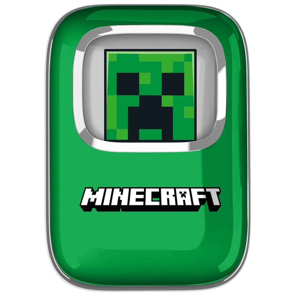 Auriculares inalámbricos Minecraft verdes con estuche deslizante y pantalla LED - 2