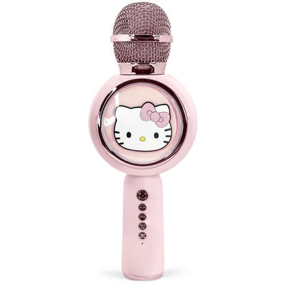 Micrófono altavoz rosa con diseño de Hello Kitty