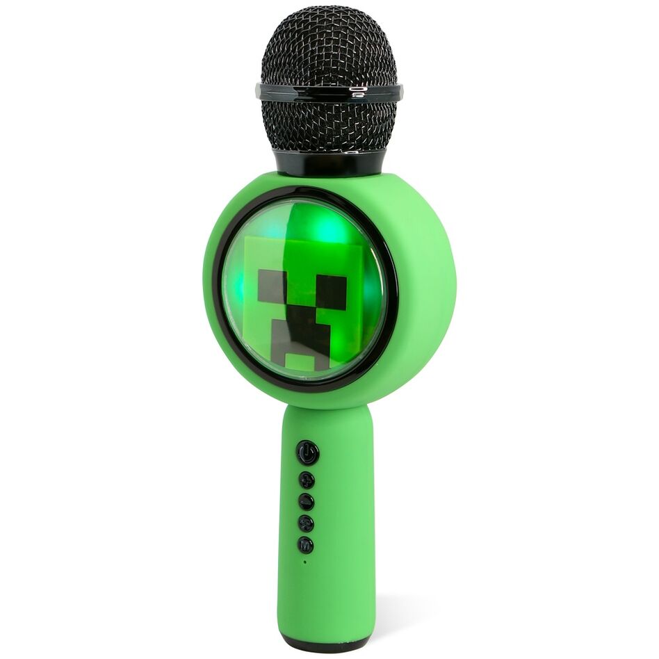 Micrófono altavoz verde Minecraft Creeper con iluminación LED - 4