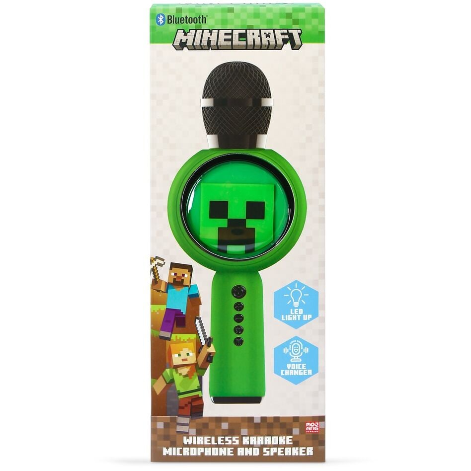 Micrófono altavoz verde Minecraft Creeper con iluminación LED - 9