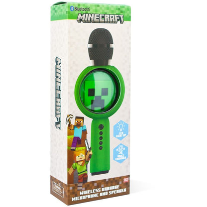 Micrófono altavoz verde Minecraft Creeper con iluminación LED - 12