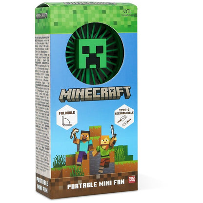 Mini ventilador plegable portátil verde de Minecraft - 5