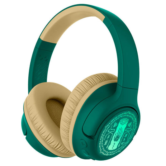 Auriculares inalámbricos LED verdes y dorados de The Legend of Zelda
