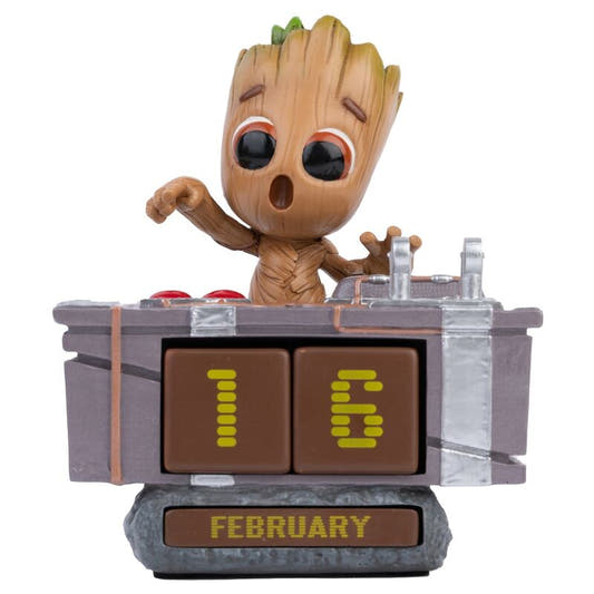Calendario perpetuo 3D de Groot con indicadores de mes y día