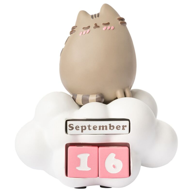 Calendario perpetuo 3D de Pusheen sobre una nube