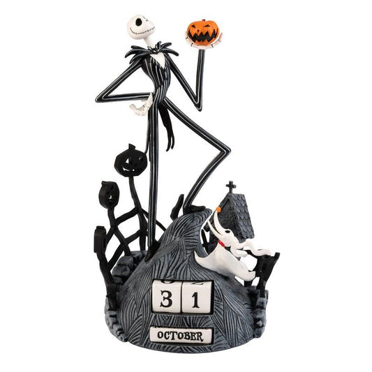 Calendario perpetuo 3D de Jack Skellington con Zero y calabazas