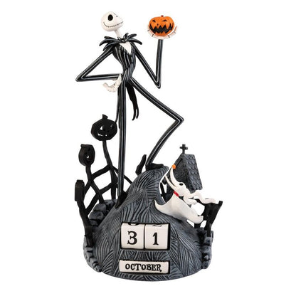 Calendario perpetuo 3D de Jack Skellington con Zero y calabazas