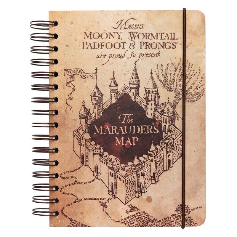 Cuaderno A5 Harry Potter con diseño del Mapa del Merodeador