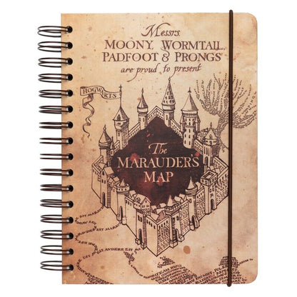 Cuaderno A5 Harry Potter con diseño del Mapa del Merodeador