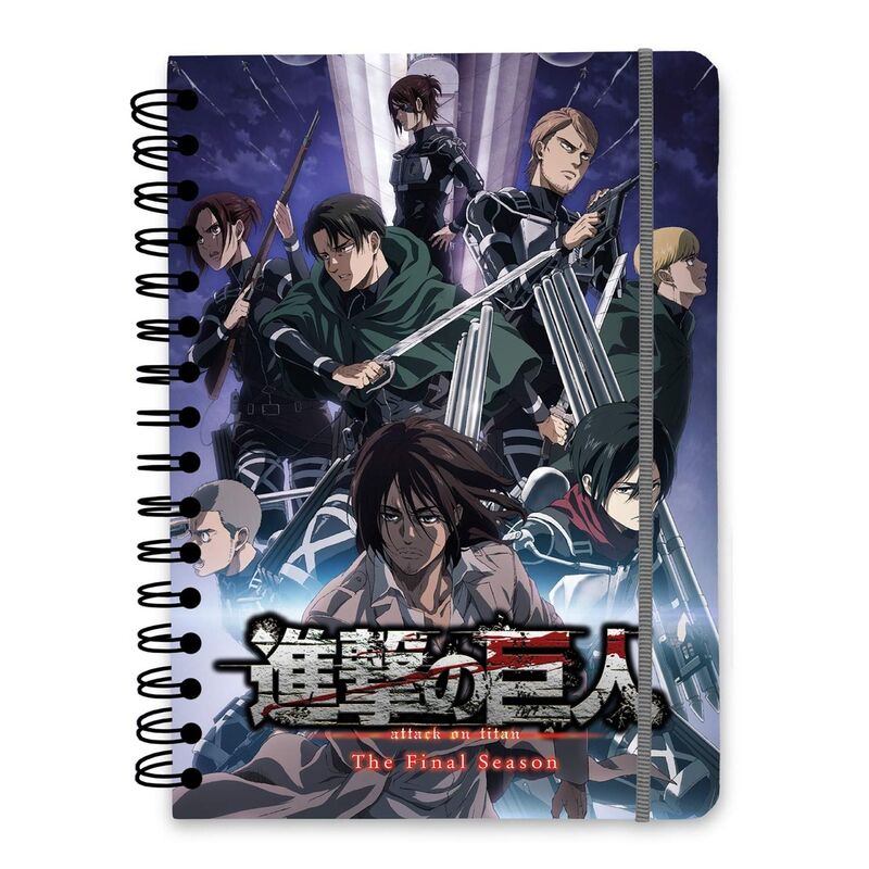 Cuaderno A5 ERIK de Attack on Titan The Final Season con portada de personajes