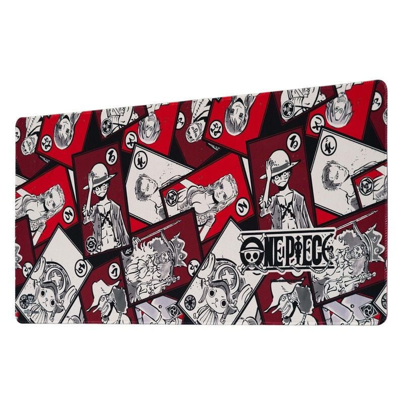 Alfombrilla gaming ERIK de One Piece con diseño rojo, negro y blanco