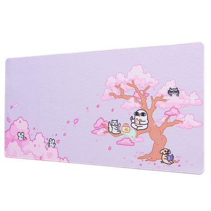 Alfombrilla gaming ERIK Ketnipz lavanda con árbol de flores rosas