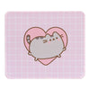 Alfombrilla de ratón rosa ERIK con Pusheen sujetando un corazón
