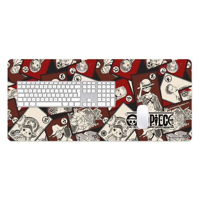 Alfombrilla gaming ERIK de One Piece con diseño rojo, negro y blanco - 2