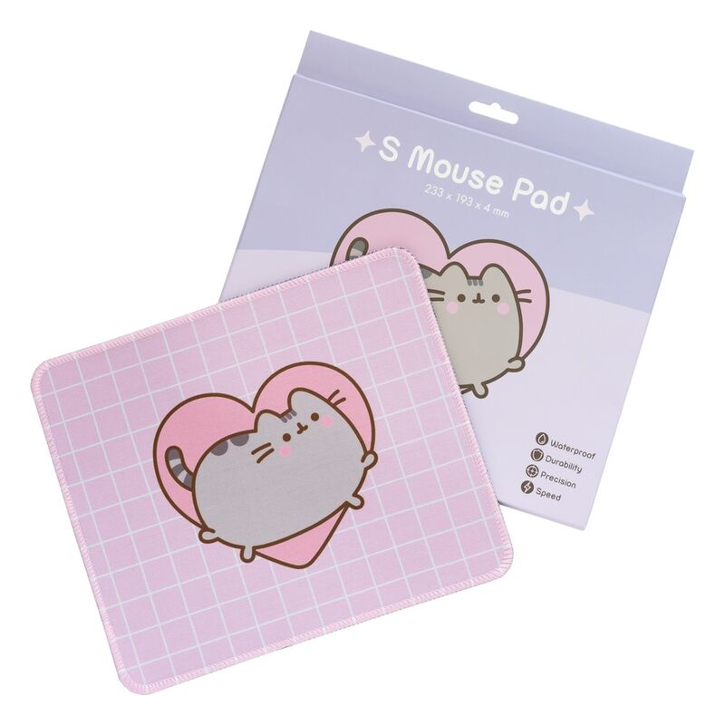 Alfombrilla de ratón rosa ERIK con Pusheen sujetando un corazón - 2