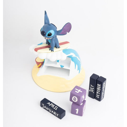 Calendario perpetuo 3D de Stitch Disney sobre una tabla de surf - 2